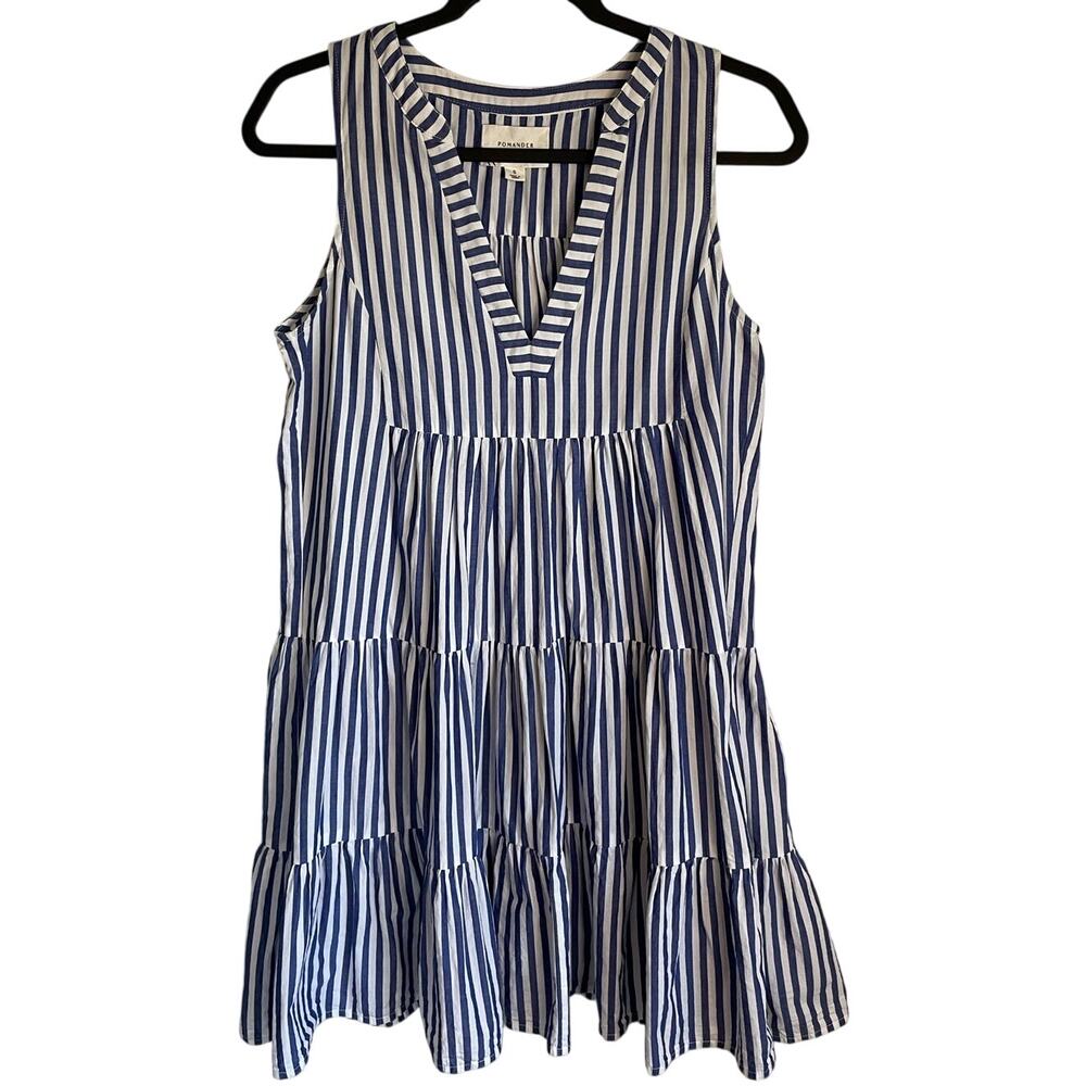 Pomander Place Kenzo Mini Dress Sz S Cotton Sleeveless Striped Coastal Beachy
